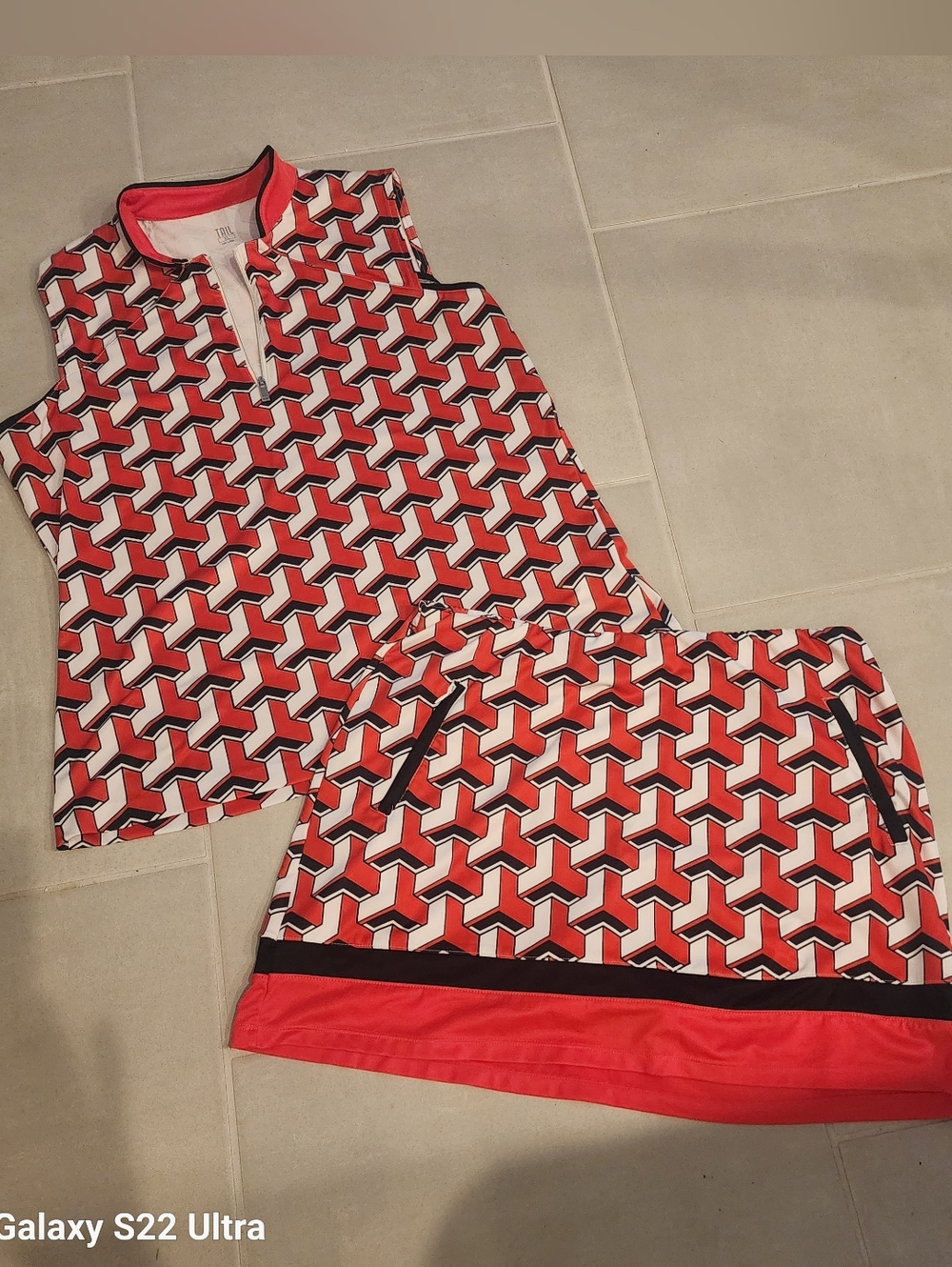 Tail Golf Shirt With Matching Skort Size Large